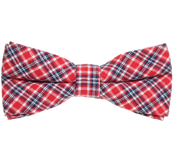 Noeud Papillon Carreaux Écossais Rouge et Bleu Marine