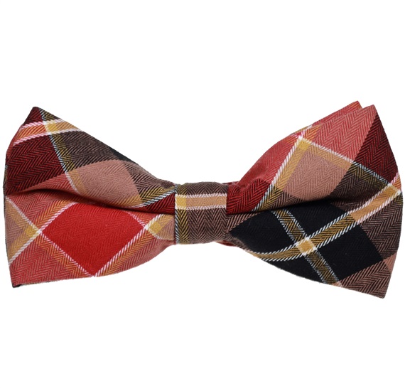 Noeud Papillon Carreaux Écossais Terre Cuite, Beige et Marron