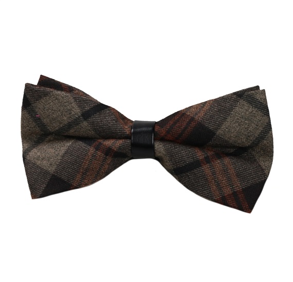 Noeud Papillon Carreaux Écossais Vert et Marron