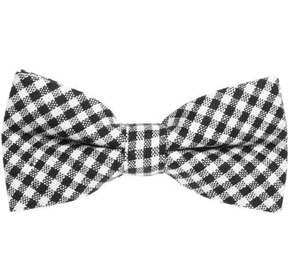 Noeud Papillon Vichy Blanc et Noir
