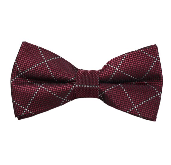 Noeud Papillon Carreaux Bordeaux