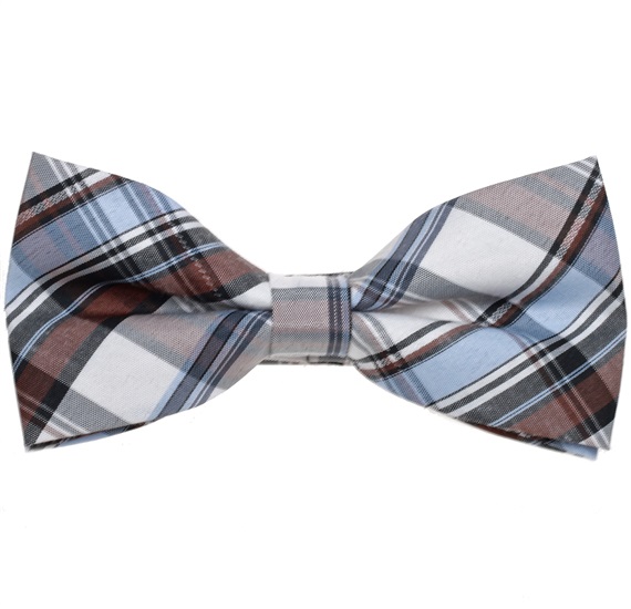 Noeud Papillon Carreaux Écossais Bleu et Marron