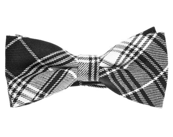 Noeud Papillon Carreaux Écossais Noir et Blanc