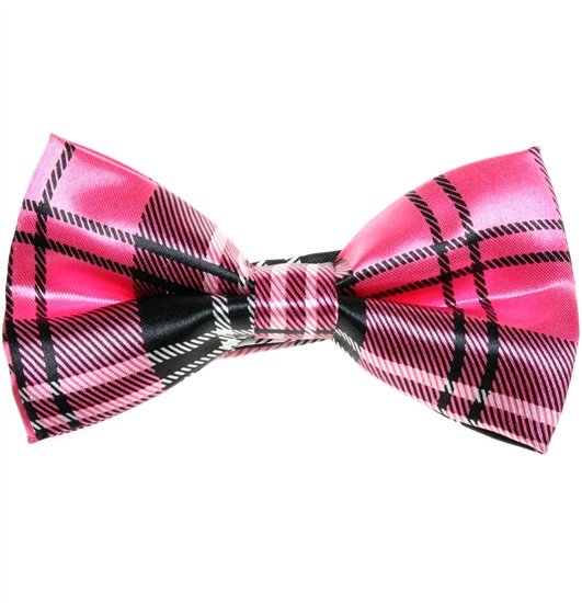 Noeud Papillon Carreaux Écossais Rose et Noir