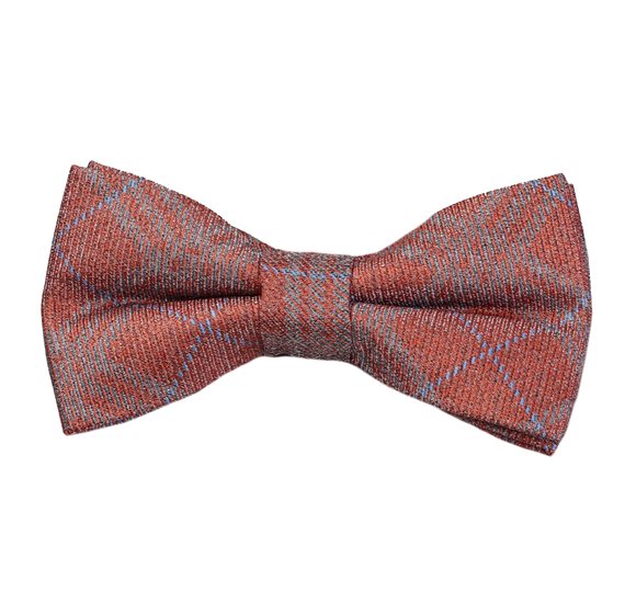 Noeud Papillon Carreaux Orange et Gris