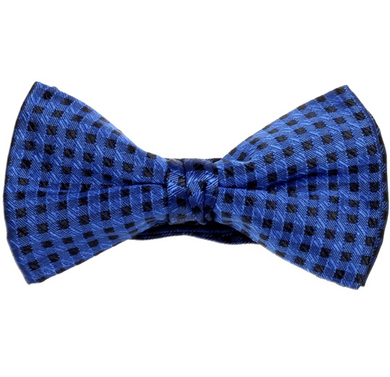 Noeud Papillon Carreaux Noirs et Bleu Canard