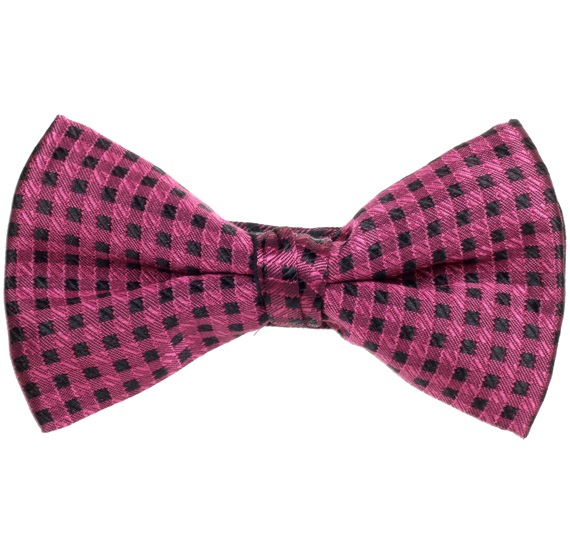 Noeud Papillon Carreaux Noirs et Magenta