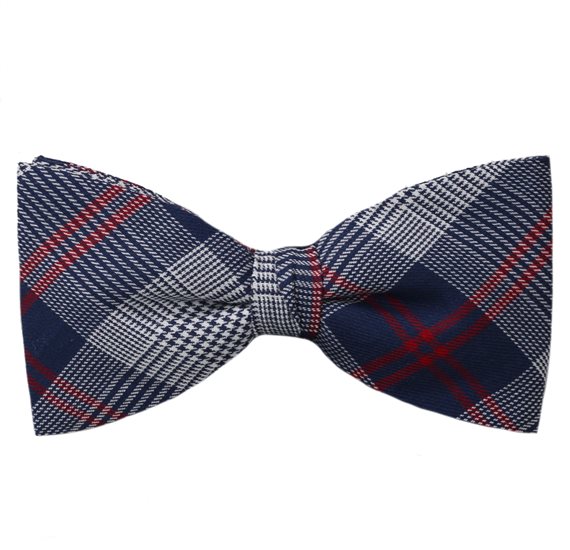 Noeud Papillon Carreaux Prince de Galles Bleu