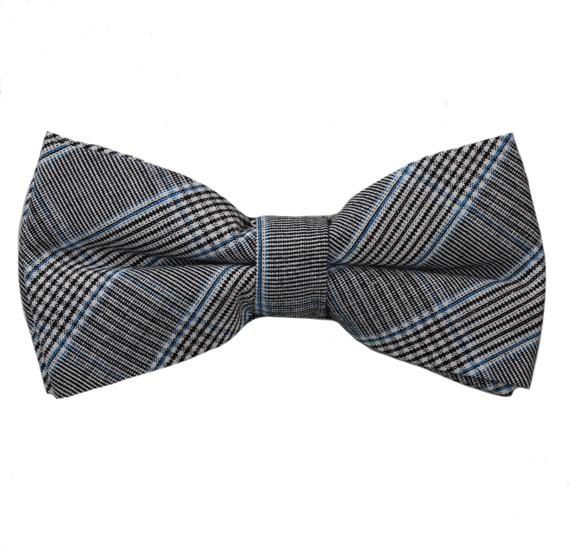 Noeud Papillon Carreaux Prince de Galles Noir et Bleu