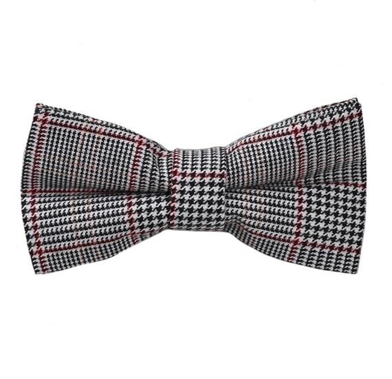 Noeud Papillon Carreaux Prince de Galles Noir et Rouge