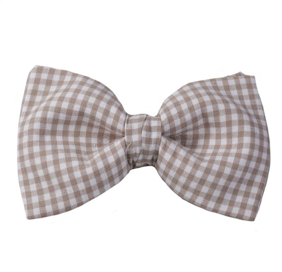 Noeud Papillon Carreaux Vichy Beige