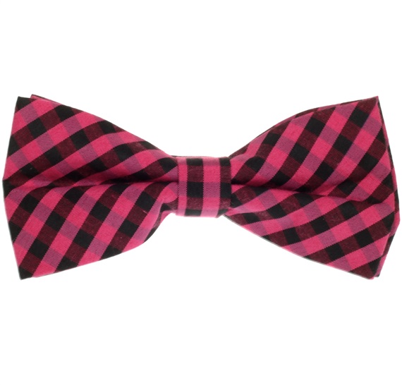 Noeud Papillon Vichy Rose et Noir
