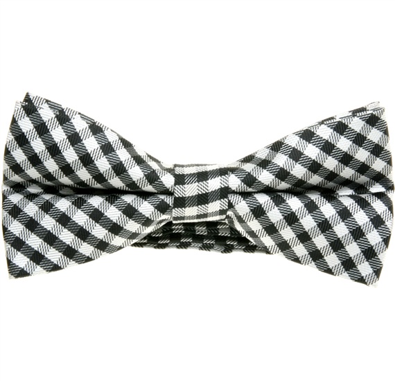 Noeud Papillon Carreaux Vichy Gris et Noir