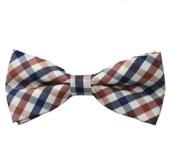 Noeud Papillon Vichy Marron et Bleu