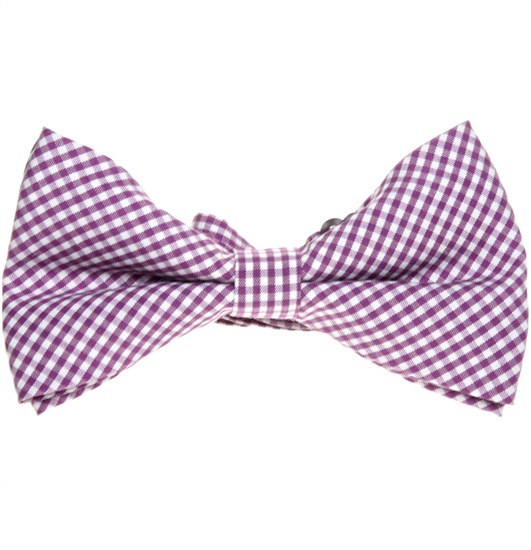 Noeud Papillon Vichy Violet et Blanc