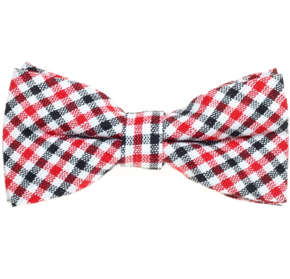 Noeud Papillon Carreaux Vichy Rouges, Blancs et Noirs