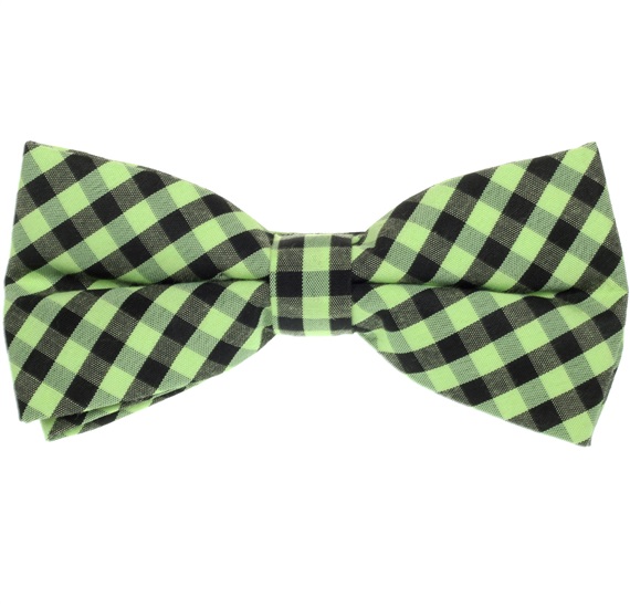Pajarita Cuadros Vichy Verde y Negro