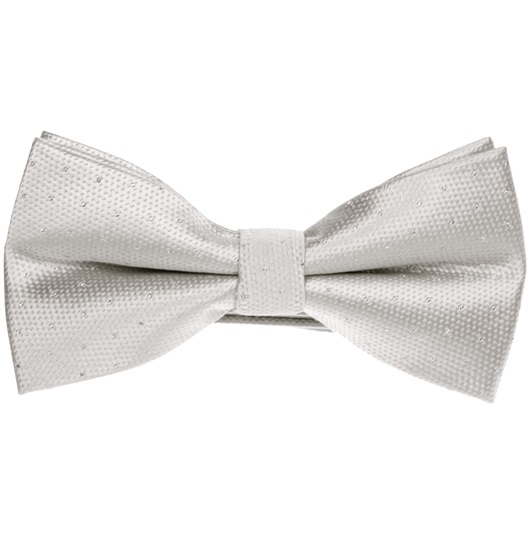 Noeud Papillon Élégant Gris Perle Pois Argent