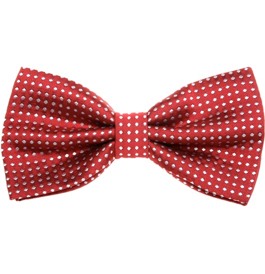 Noeud Papillon Grenat à Pois Blancs