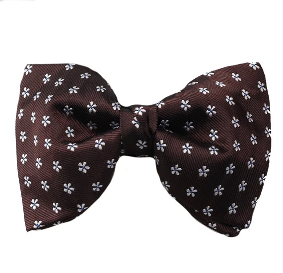 Noeud Papillon Marron Marguerites