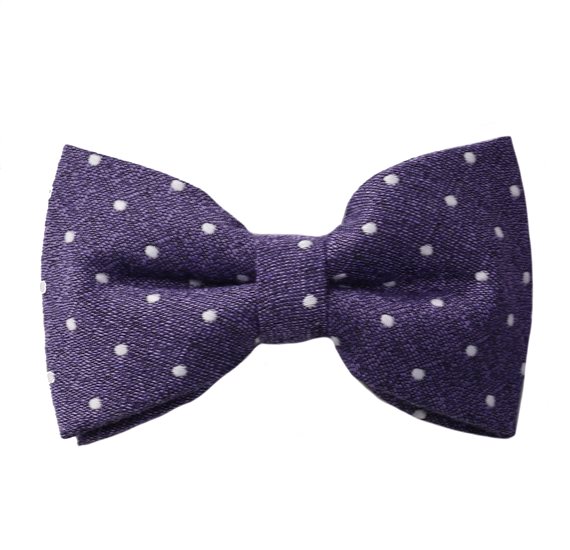 Noeud Papillon Violet à Pois