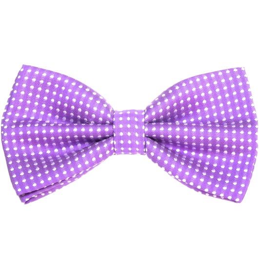 Noeud Papillon Violet à Pois Blancs