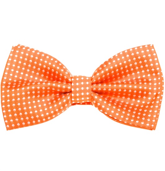 Noeud Papillon Orange à Pois Blancs