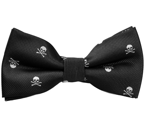 Noeud Papillon Noir avec Têtes de Mort