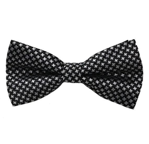 Noeud Papillon Noir Design Blanc