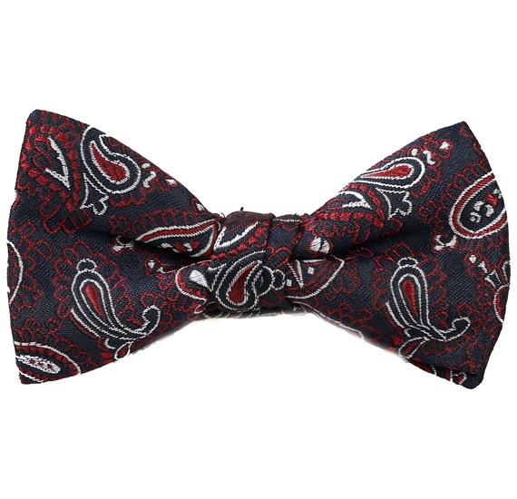 Noeud Papillon Enfant Bleu Marine Cachemire Bordeaux