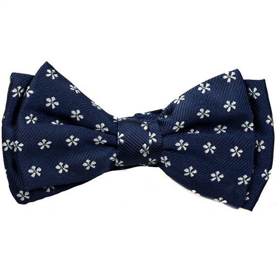 Noeud Papillon Enfant Bleu Marine avec Marguerites