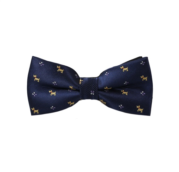 Papillon Enfant Bleu Marine avec Schnauzer Jaune