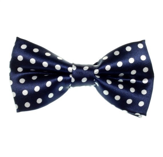 Noeud Papillon Enfant Bleu Marine Pois Blancs