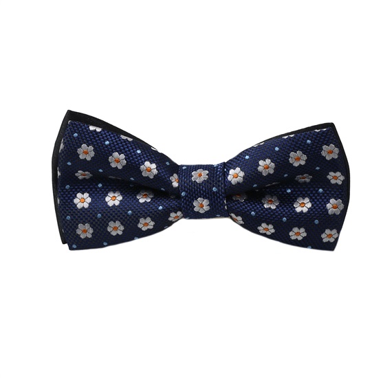 Noeud Papillon Enfant Bleu Marine Marguerites
