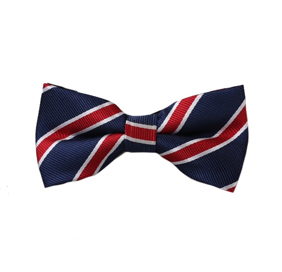 Noeud Papillon Enfant Bleu Marine Rayures Grenat