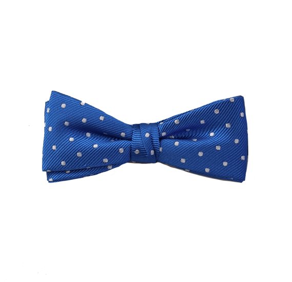 Noeud Papillon Enfant Bleu Royal Pois Gris