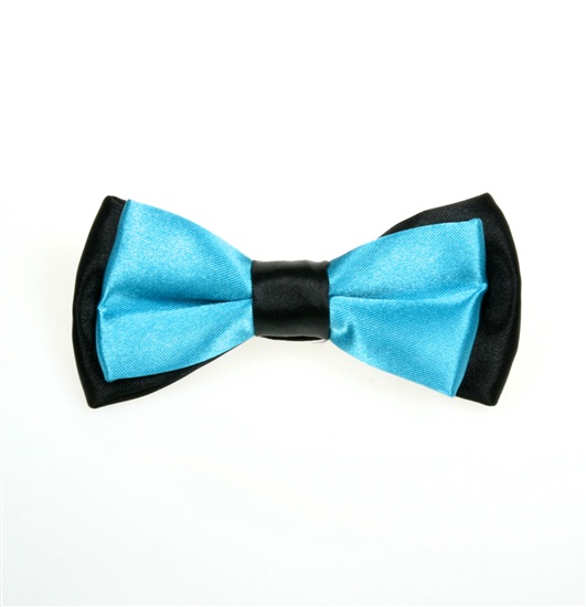 Noeud Papillon Enfant Bicolore Noir et Turquoise