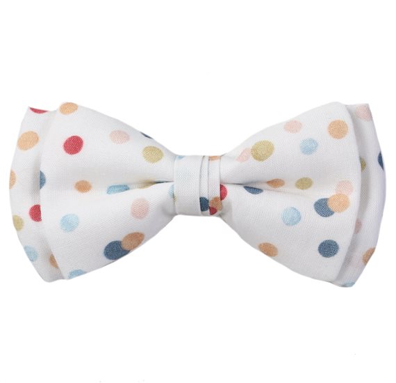 Noeud Papillon Enfant Blanc à Pois Couleur