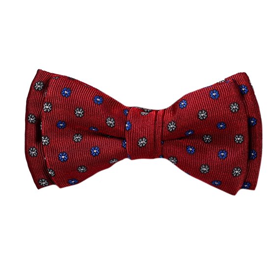 Noeud Papillon Enfant Bordeaux avec Fleurs