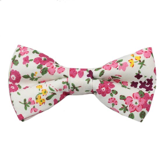 Noeud Papillon Enfant Crème Fleurs