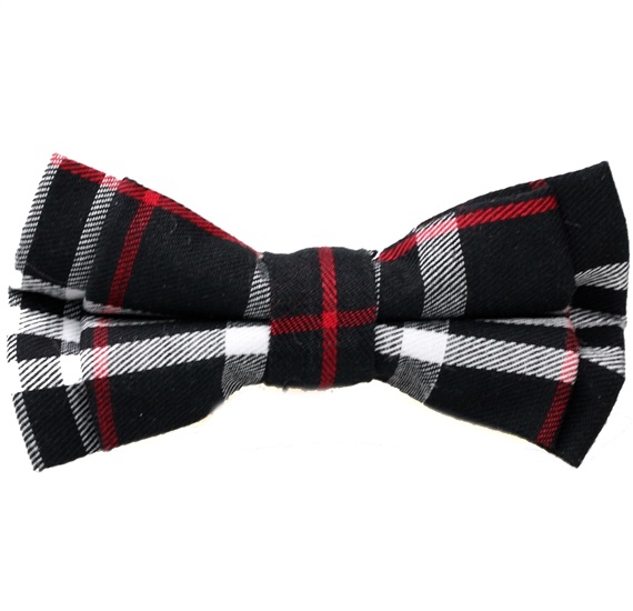 Noeud Papillon Enfant Carreaux Écossais Noir Grenat