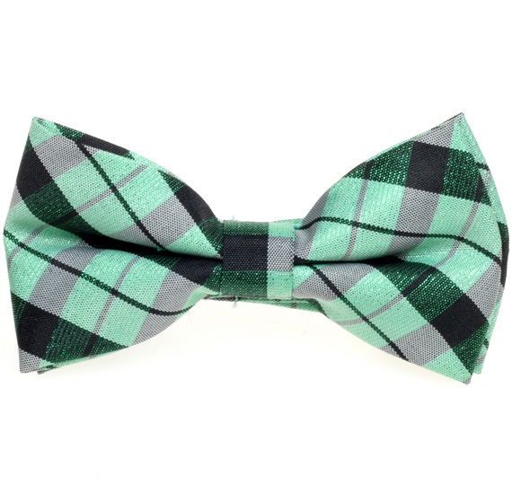 Noeud Papillon Enfant Carreaux Écossais Vert et Noir