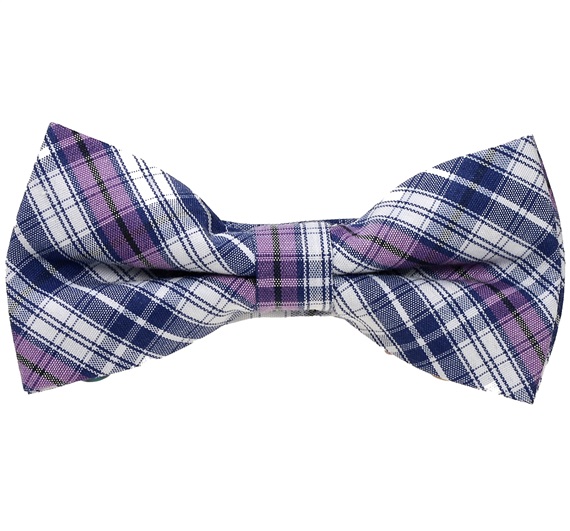 Noeud Papillon Enfant à Carreaux Écossais Bleu et Violet