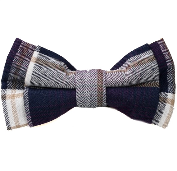 Noeud Papillon Enfant Carreaux Écossais Violet