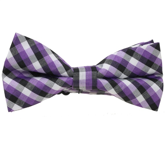 Noeud Papillon Enfant Vichy Noir et Violet