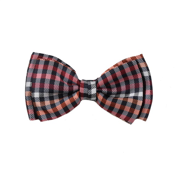 Noeud Papillon Enfant Vichy Noir et Orange