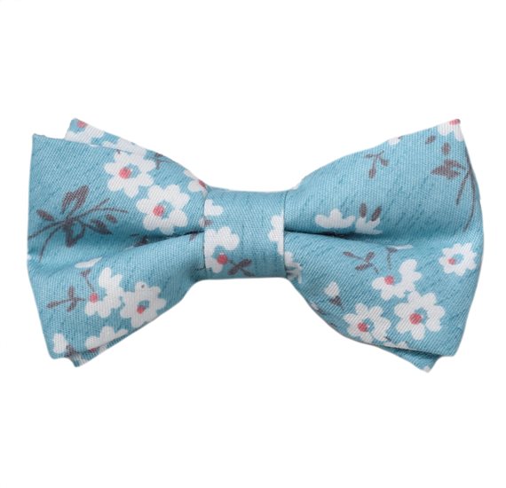 Noeud Papillon Enfant Fleurs Bleues
