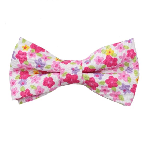 Noeud Papillon Enfant Fleurs Roses