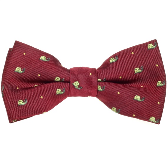 Noeud Papillon Enfant Grenat avec Escargots Jaunes