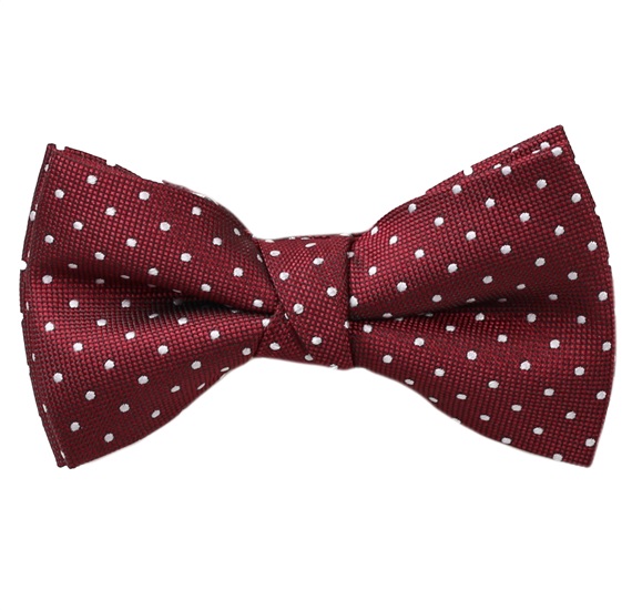 Noeud Papillon Enfant Grenat à Pois Blancs
